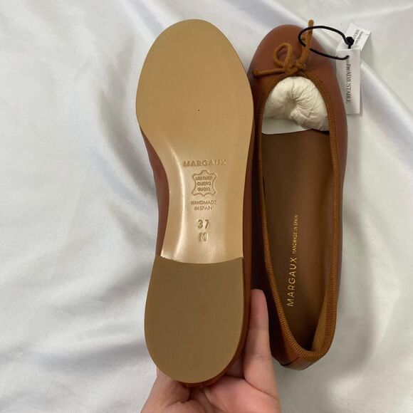 NEW Margaux The Demi Saddle Napa Brown Elegant Preppy Leather Ballerinas US 7 - Picture 8 of 8